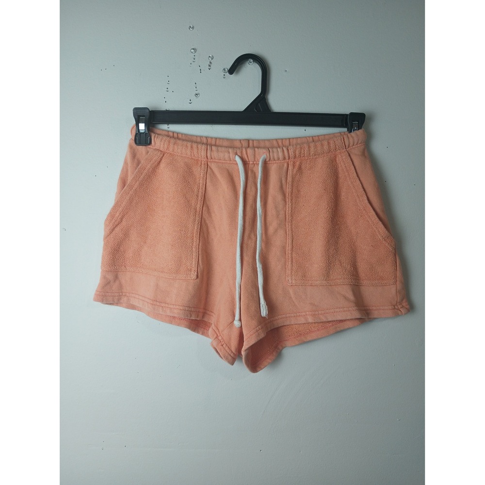 Aerie Women Peach Coral French Terry Lounge Shorts XS High Waisted Drawstring